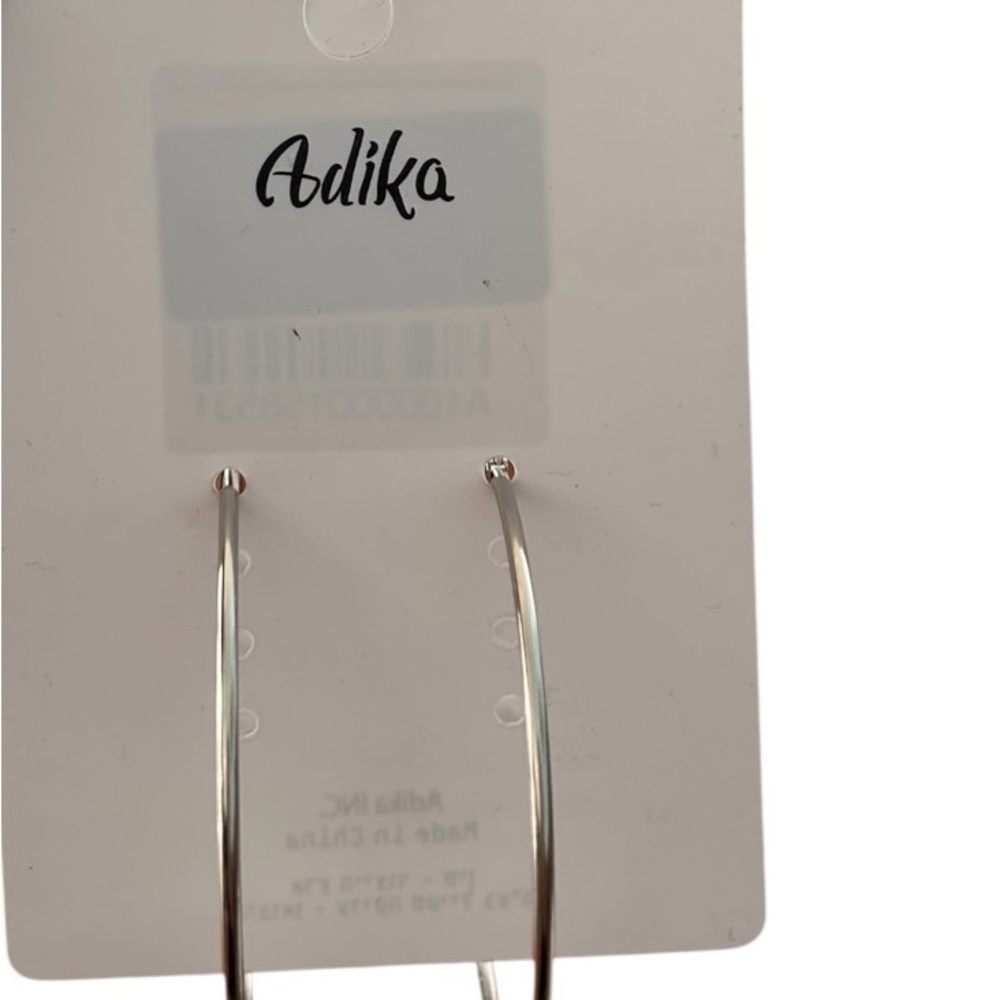 NEW Adika 2.5" Large Hoop Earrings Silver Tone Party Club Girls Night Out Israel